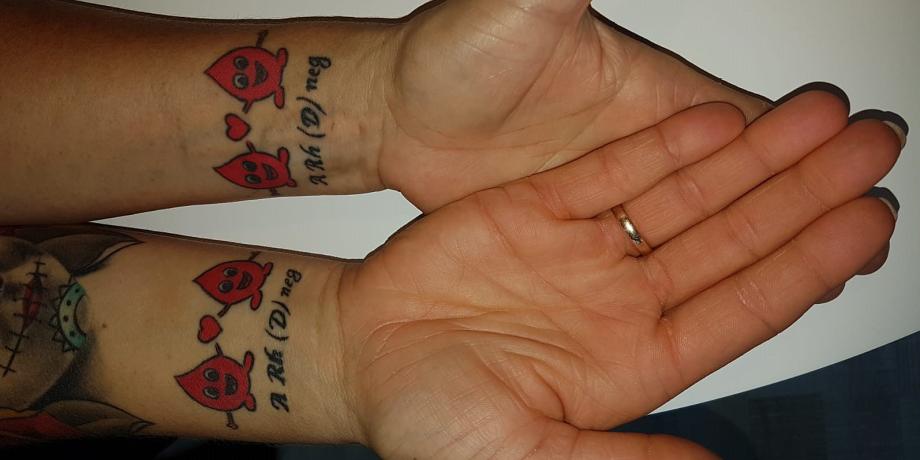 Blutgruppe, BlutgruppenTattoo, Tattoo DRKBlutspendedienst West
